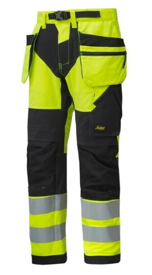 Snickers Workwear Bukse 6932 Gul/sort 54 Snicers