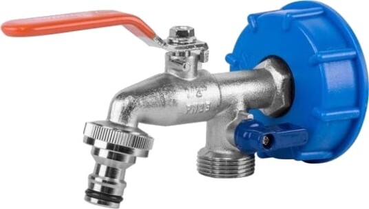 Bradas Sett - Ibc-Kobling S60x6, Kran Med Uttak For 2 X Gz 3/4" + 2 Nipler Ibcs60-Kk0512 Bradas Sett - Ibc-Kobling S60x6, Kran Med Uttak For 2 X Gz 3/4" + 2 Nipler Ibcs60-Kk0512