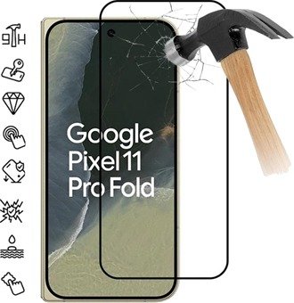 Google Pixel 11 Pro Fold Full Cover Beskyttelsesglass - 9H - svart kant