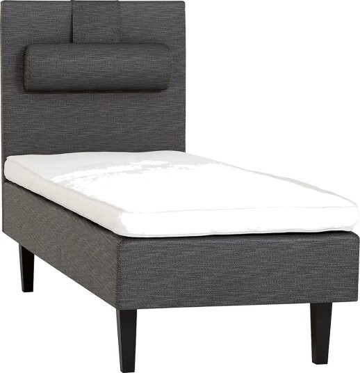 Viken Bas Rammeseng 80X200Cm Grå Konisk Svarte Ben