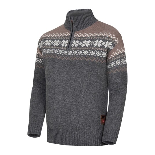 Gridarmor Snøkrystall Half Zip Ullgenser Men Grey/beige/white S Gridarmor Snøkrystall Half Zip Ullgenser Men Grey/beige/white S