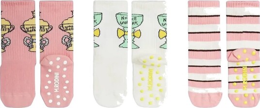 Mini Rodini Trophy 3 Pack Anti Slip Socks MULTI 28/31