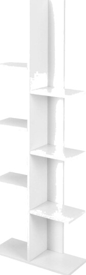 Treformet bokhylle med 8 hyller frittstående hylle kontorhylle 50 x 20 x 141 cm hvit