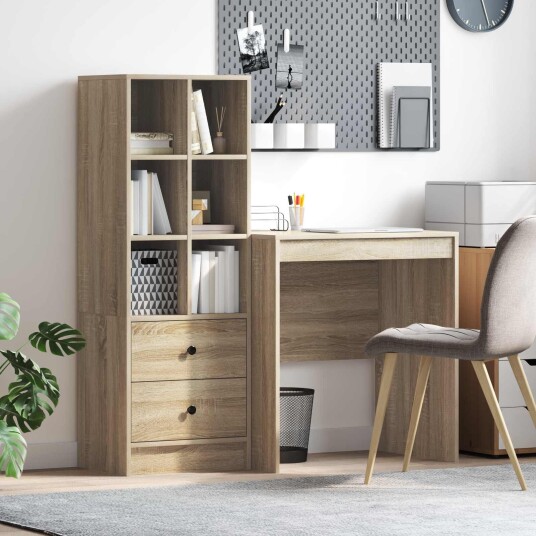 Skrivebord med skuff 2 pcs Sonoma eik Skrivebord med skuff 2 pcs Sonoma eik