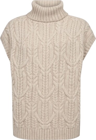Co" Couture 32222 Rowcc Oversize Cable Knit Vest   CREME   XS