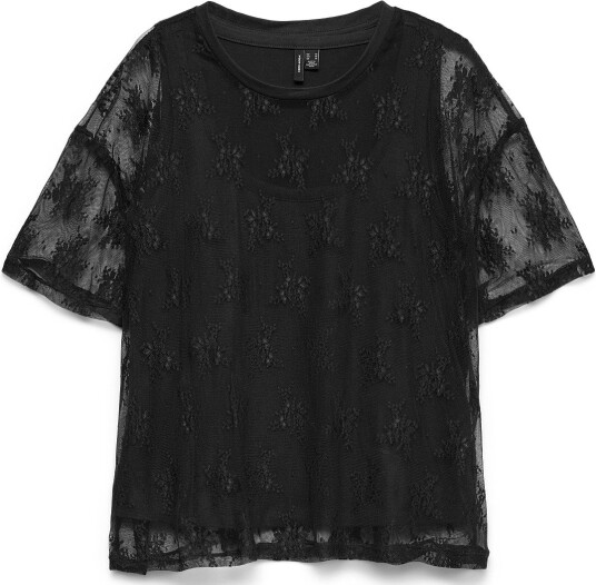 Vero Moda Vmnikita S/S O Neck Top Jrs Btq Fr BLACK XL