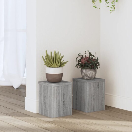 Plantestativer 2 stk grå sonoma 15x15x20 cm konstruert tre Plantestativer 2 stk grå sonoma 15x15x20 cm konstruert tre