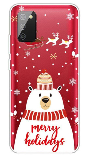 INCOVER Samsung Galaxy A03s TPU Plast Jul Deksel - Merry Christmas - Isbjørn