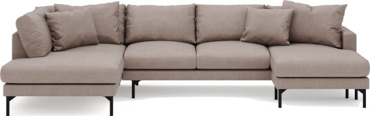 Menard 4 seters Venstrevendt Stor U formet Dyp Large Sofa med Divan og Sjeselong i Stoff Brun Menard 4 seters Venstrevendt Stor U formet Dyp Large Sofa med Divan og Sjeselong i Stoff Brun
