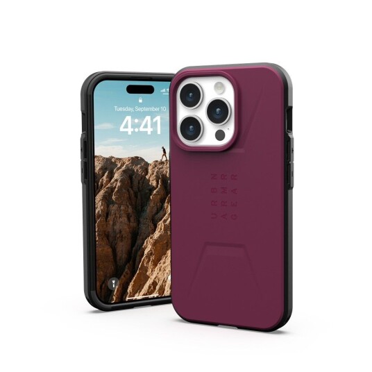 Urban Armor Gear (Uag) Iphone 15 Pro Deksel Civilian Magsafe Bordeaux