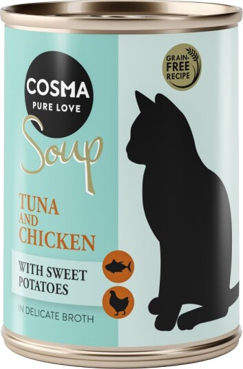 Cosma Soup Tunfisk Og Kylling Med Søtpotet 12 X 100 G