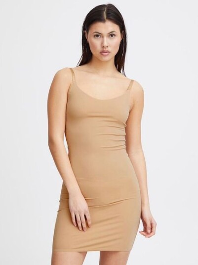 Ichi Siv Slip Dress Beige XS Ichi Siv Slip Dress Beige XS