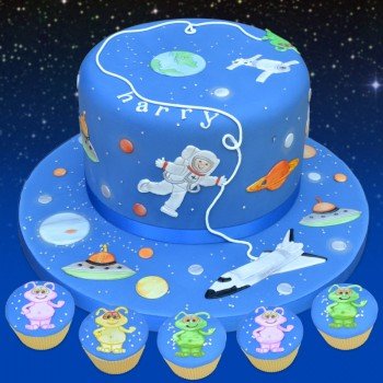 Patchwork Utstikker Verdensrommet Og Astronaut 