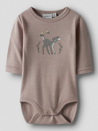 Name It Willitus Wool Long Sleeve Body Grå 56 Name It Willitus Wool Long Sleeve Body Grå 56