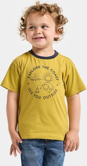 Didriksons Mynta Kids' Logo T-shirt Yellow Pollen