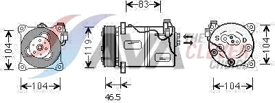 AVA COOLING SYSTEMS VOK059 AC-kompressor