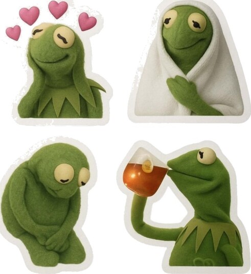 Klistremerke Kermit Mood Collection 4 Klistremerker