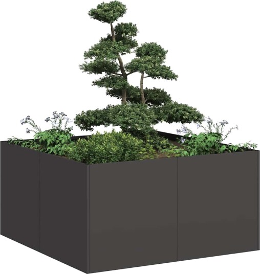 vidaXL Plantekasse svart 80x80x40 cm kaldvalset stål