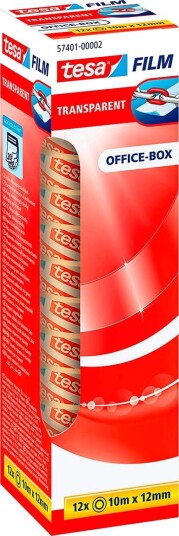 Tesa FILM Kontortape 12mm x 10m transparent 12 pk