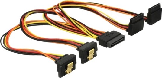 Delock Strømsplitter Sata-Strøm P Låst Til Sata-Strøm R Metallklips 3.3 / 5 / 12 V 30 Cm Svart Gul Rød Oransje