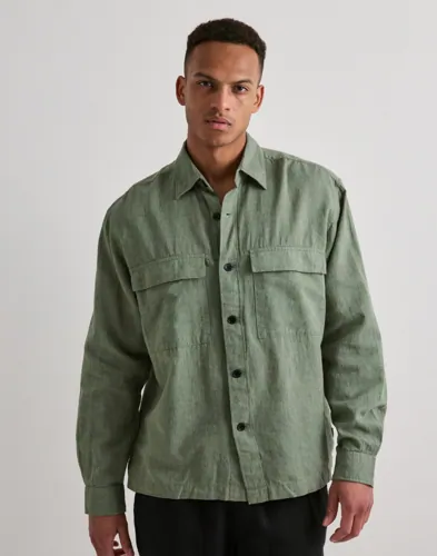 Only & Sons Onscaiden Ls Overshirt Linen Blend Overshirts Grønn Only & Sons Onscaiden Ls Overshirt Linen Blend Overshirts Grønn