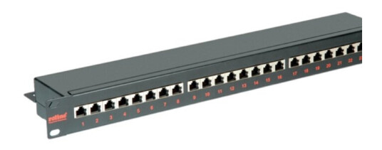 Roline Cat.6/Class E 19" Patch Panel 24 Ports Stp Black Sort Metall