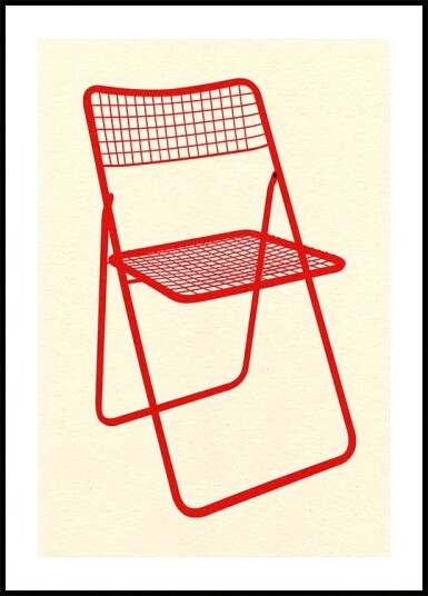 Ted Net Chair Red Plakat / 70x100cm Ted Net Chair Red Plakat / 70x100cm