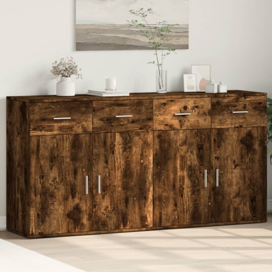  Skjenker 2 stk røkt eik 79x38x80 cm konstruert tre