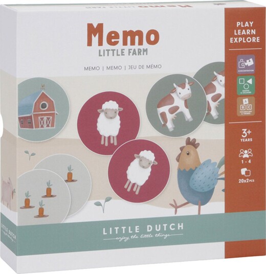 Little Dutch Memory-Spill 40 Brikker Lille Farm