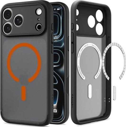 Spigen Ultra Hybrid MagSafe - frost black orange - iPhone 18 Pro/17 Pro