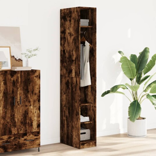 Garderobe røkt eik 30x50x200 cm konstruert tre
