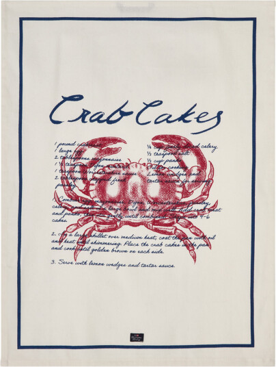 Lexington Crab cakes kjøkkenhåndkle 50x70 cm hvit blå