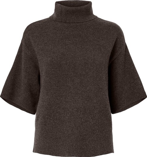 YAS - Pullover yasEmila 2/4 Roll Neck Knit Pullove - Brun