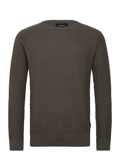 Lindbergh Cable Knit Jumper - Khaki green - XXL