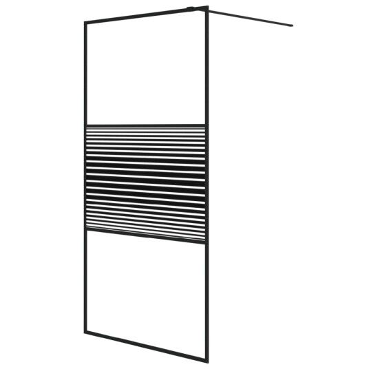 Dusjvegg svart 100x195 cm klart ESG-glass Dusjvegg svart 100x195 cm klart ESG-glass