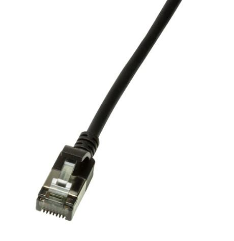 LogiLink SlimLine CAT 6a SSTP, PiMF 3m Patchkabel Sort RAL 9010