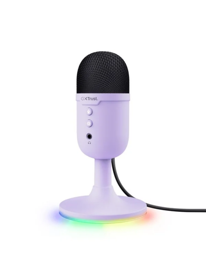 Trust GXT 234P Yunix USB-kardioide Mikrofon med RGB-belysning - Lilla Trust GXT 234P Yunix USB-kardioide Mikrofon med RGB-belysning - Lilla