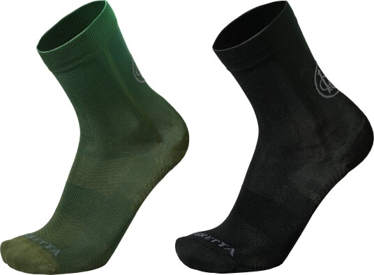 Beretta Men's Short Shooting Socks Black & Green S, Black & Green