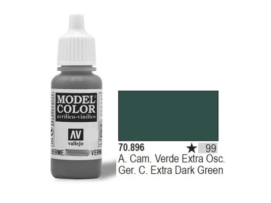 Vallejo Modellfarge 70.896 Mørkegrønn Akryl 17ml