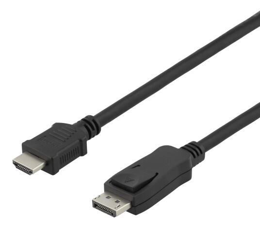 Deltaco 3m DisplayPort til HDMI kabel 4K UHD svart Deltaco 3m DisplayPort til HDMI kabel 4K UHD svart