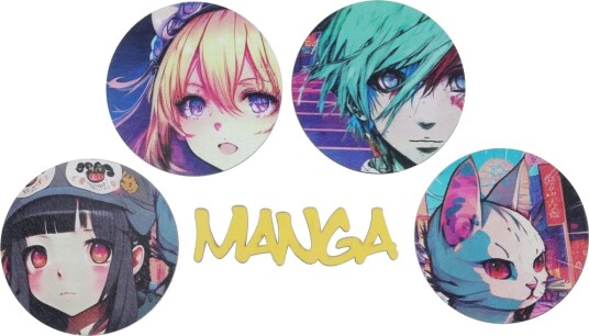 10 stk Manga Bordkonfetti i Tre 5 cm