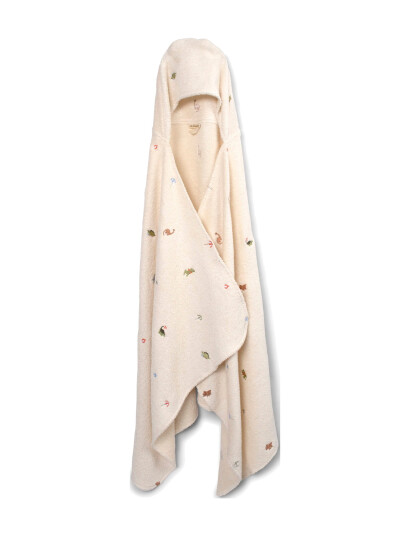 Filibabba Embroidered Beach Poncho Gots - Dino Beach - Cream - ONE SIZE