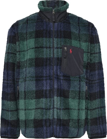 Polo Ralph Lauren Plaid Pile Fleece Jacket   BLACKWATCH PLAID   XXL