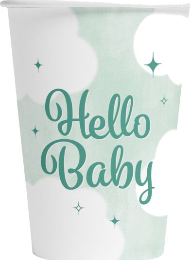 Globos Europe Pappkopper Hello Baby 8-pakning 4864