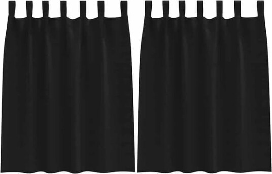vidaXL Mørkleggende Gardiner med Ringer 2 pcs Svart 140 x 140 cm