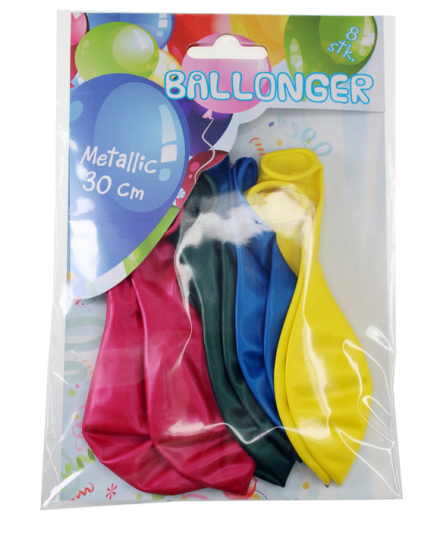 Ballonger metallic 8pk ass