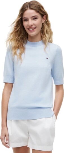 Tommy Hilfiger Co Jersey Fine Gg C Nk Ss Swt Blue M