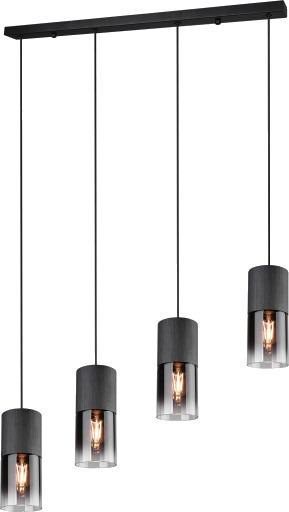 Trio Lighting Robin taklampe 4L E27 matt svart - Trio Lighting Robin taklampe 4L E27 matt svart -