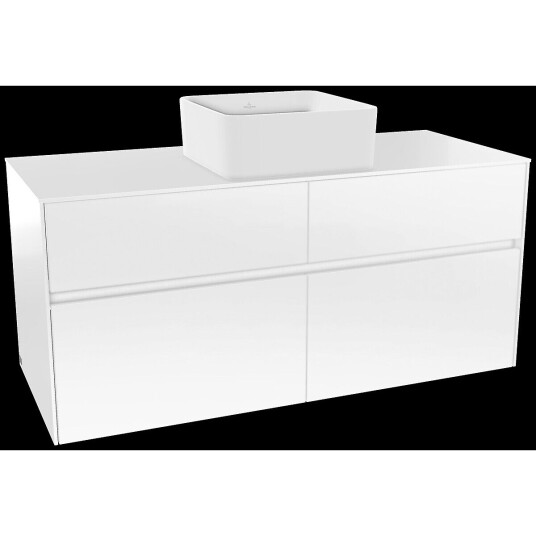 Villeroy & Boch Collaro Servantskap med 4 skuffer 120x50x54,8 cm u/lys Hvit Høyglans