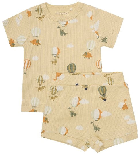 Minymo Shorts Sett Shorts/T skjorte Rib Pastinakk Minymo 56 Shorts Beige